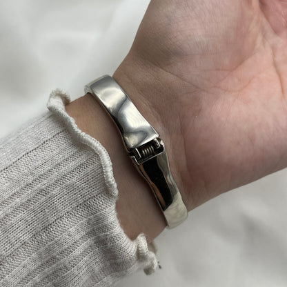 Rhinestone Silver-Tone Cuff Watch