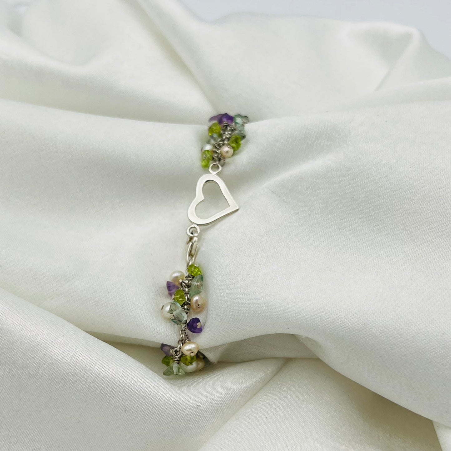 Gemmed Silver-Toned Bracelet