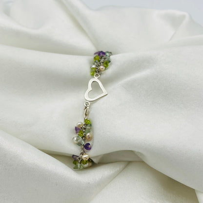 Gemmed Silver-Toned Bracelet