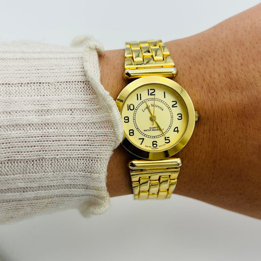 Gold-Toned Watch with Circle Dial