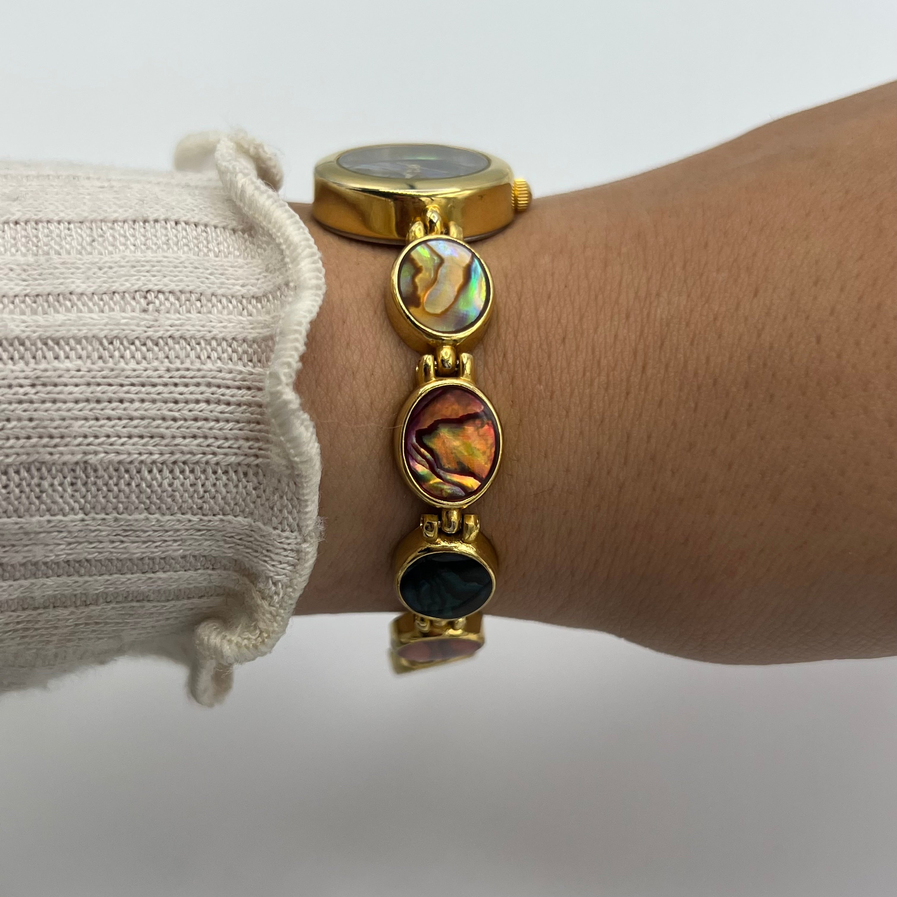 ✨ Gold-Toned Abalone Watch