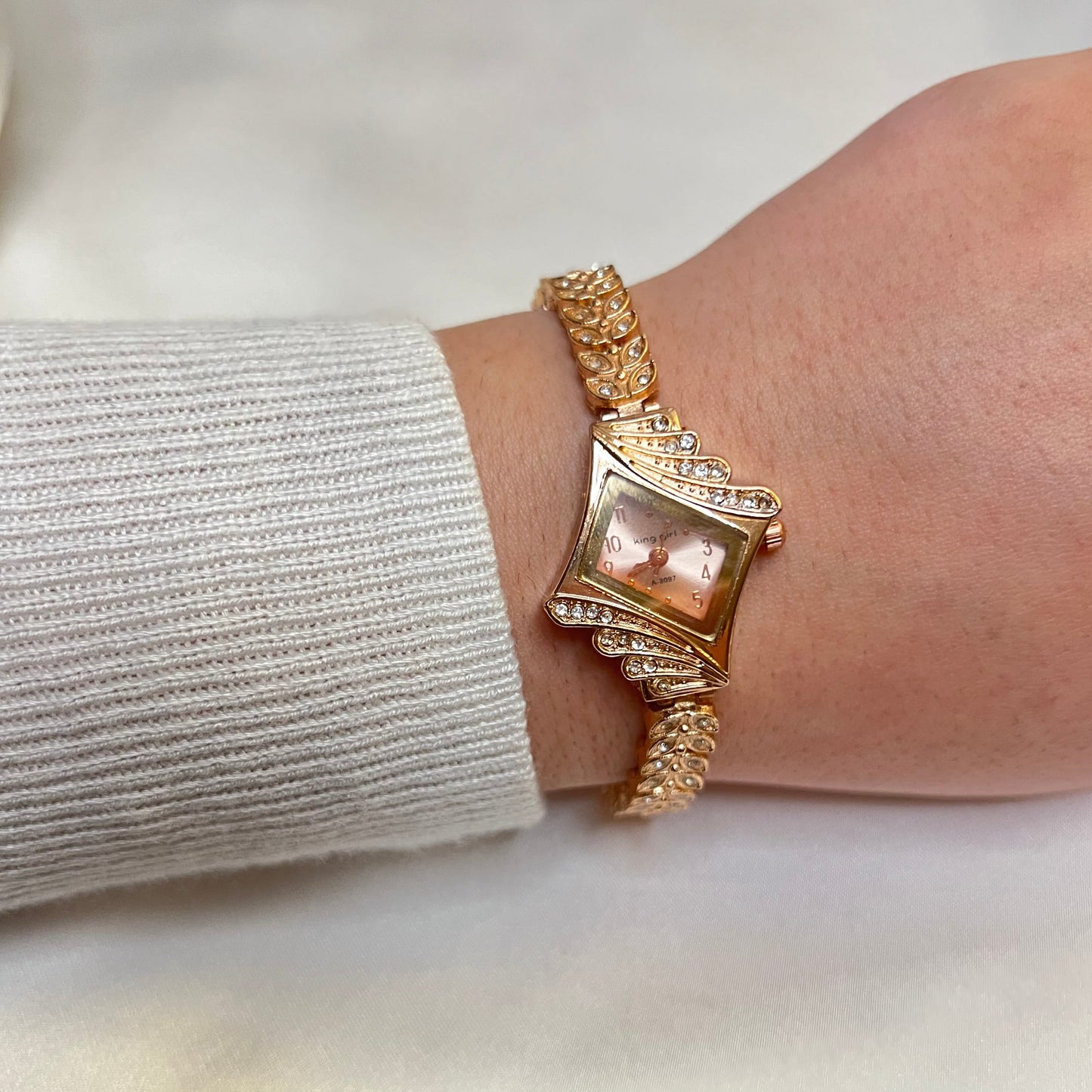 Rose Gold Diamanté Watch