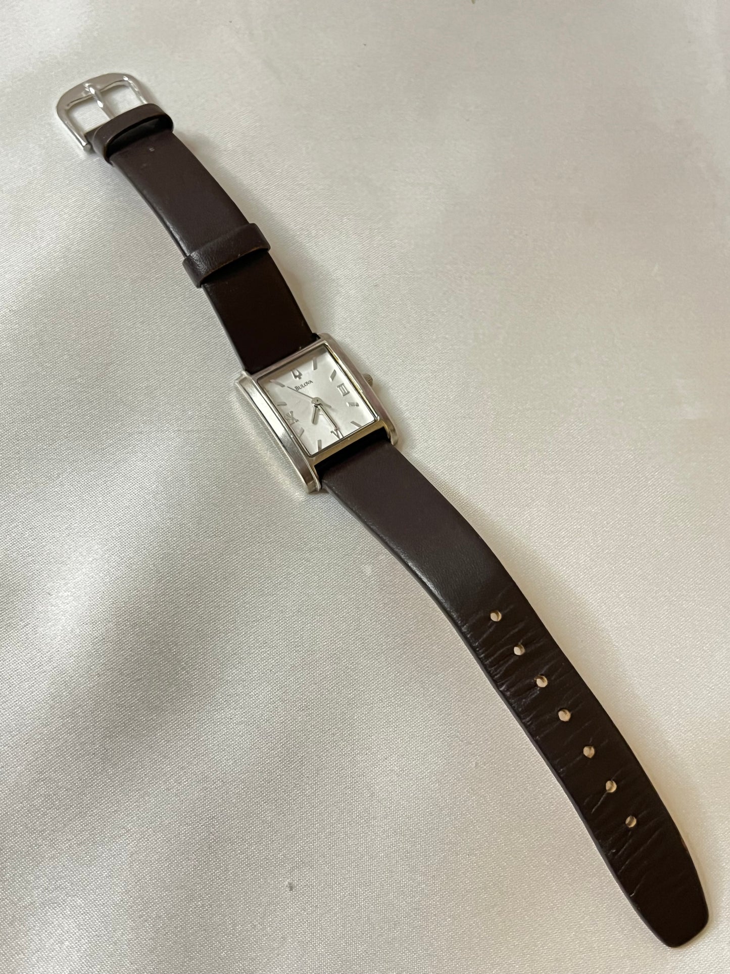 Black Leather Bulova Watch