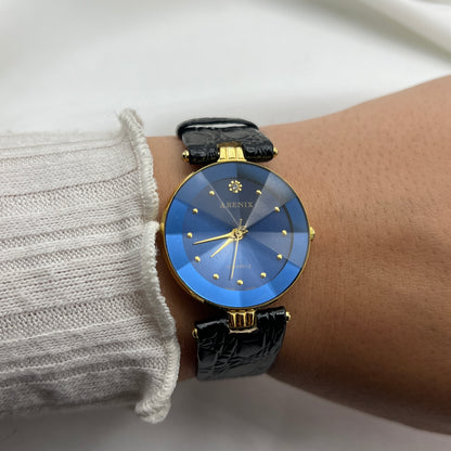 Blue Crystal Raised Bezel Watch