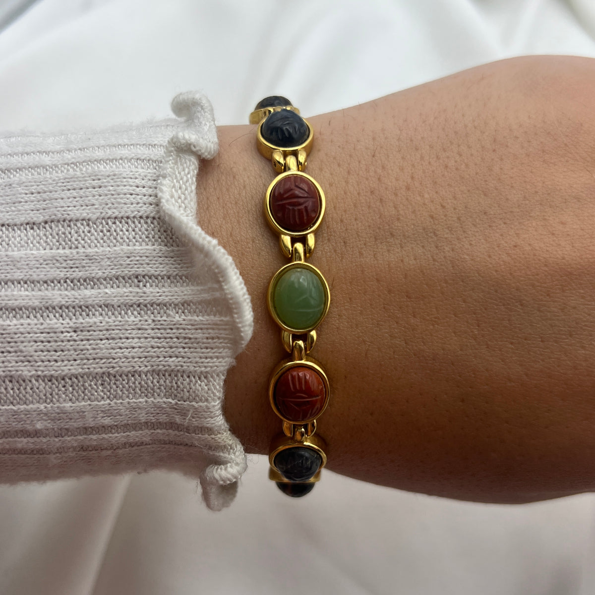 Multi-Colored Scarab Bracelet