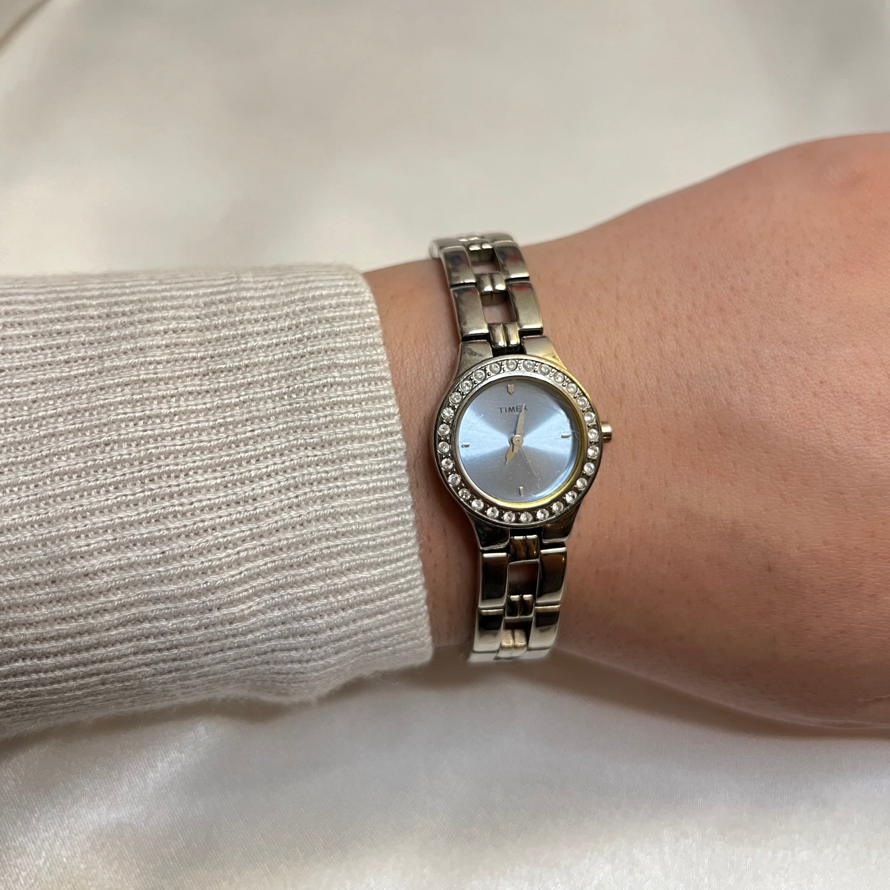 🩵 Baby Blue Diamanté Timex Watch