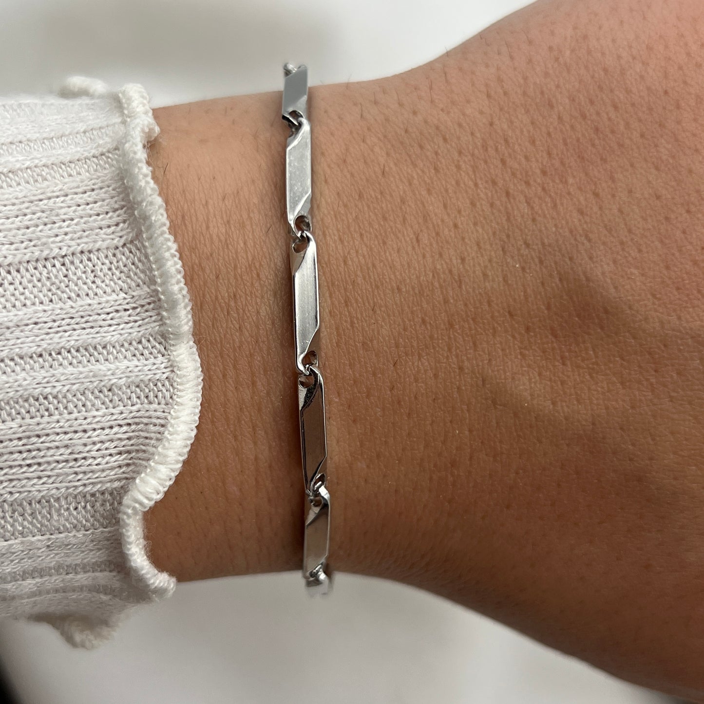 Curb Chain Silver-Tone Bracelet