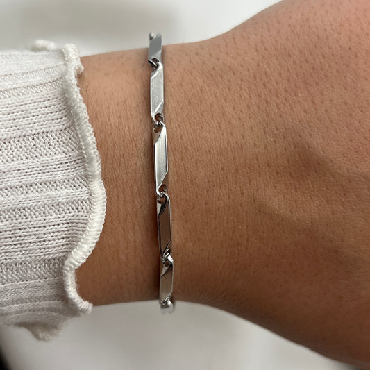 Curb Chain Silver-Tone Bracelet
