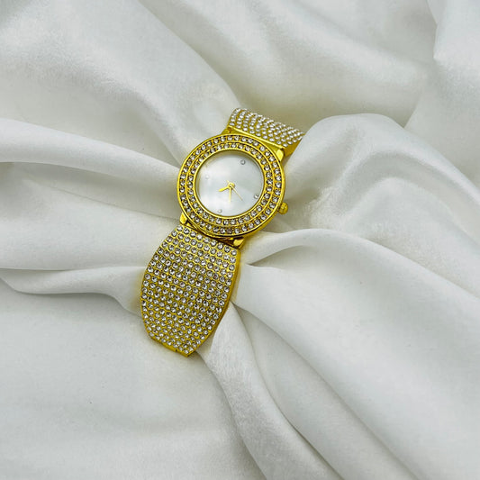 Diamanté Gold-Toned Watch