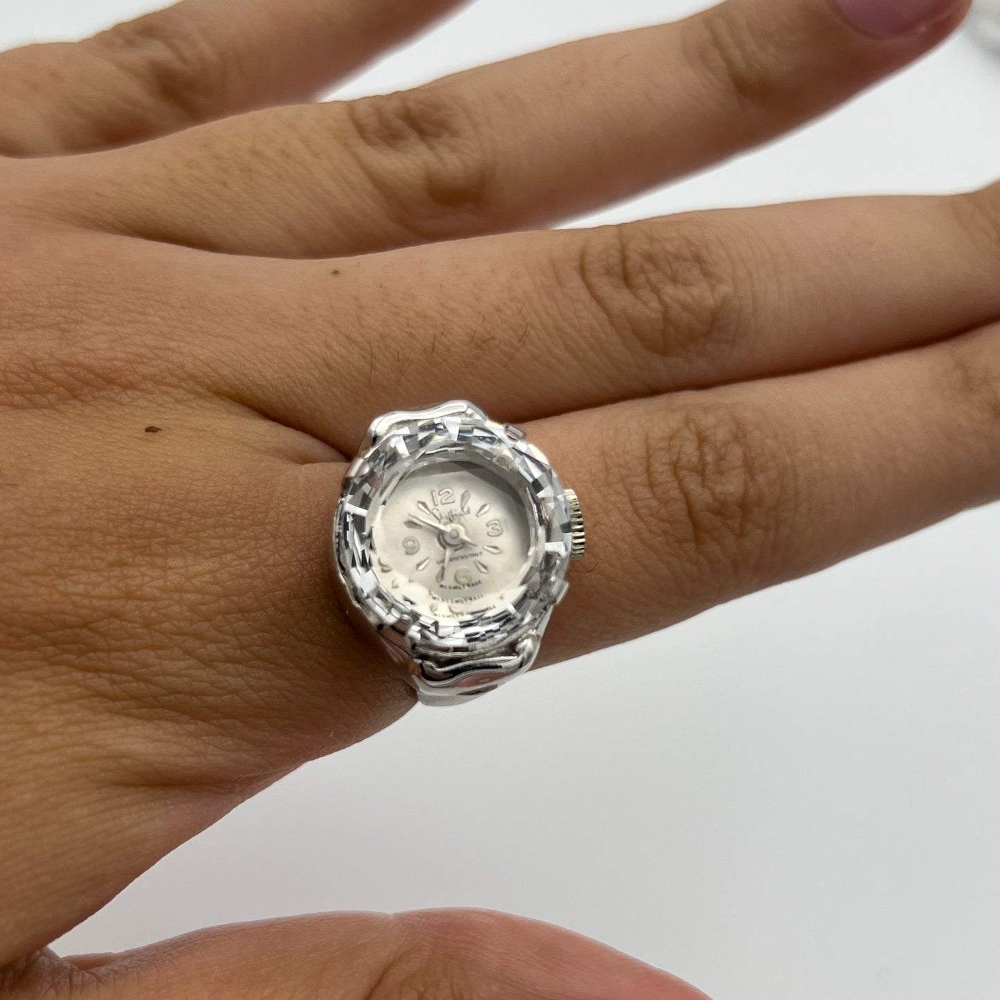 Raised Crystal Watch Ring