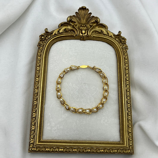 Gold-Tone Pearl Bracelet