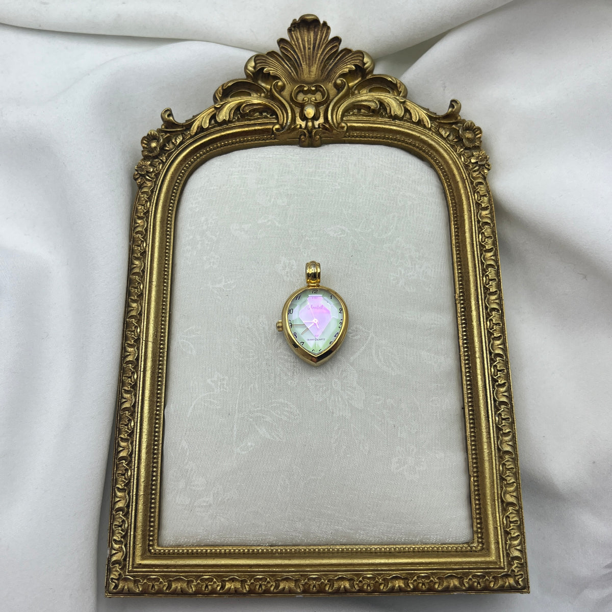 Bezeled Tear Drop Watch Pendant