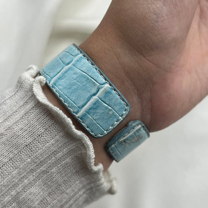 Baby Blue Leather Diamanté Watch
