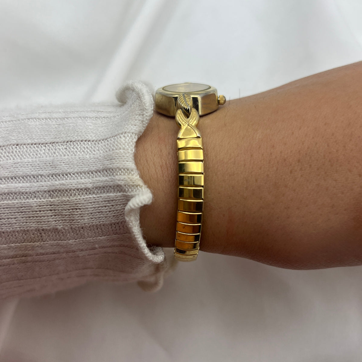 Gold-Tone Watch with Champagne Dial