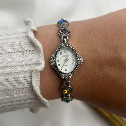 Multi-Colored Gemstone Watch