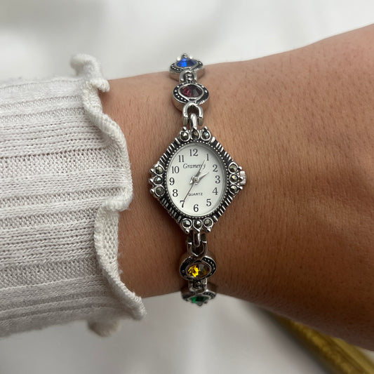 Multi-Colored Gemstone Watch