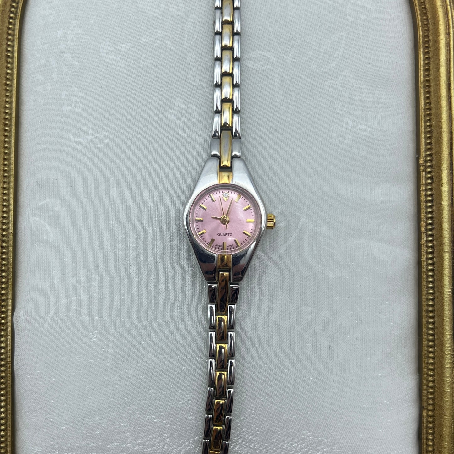 Two-Tone Pink Dial Watch
