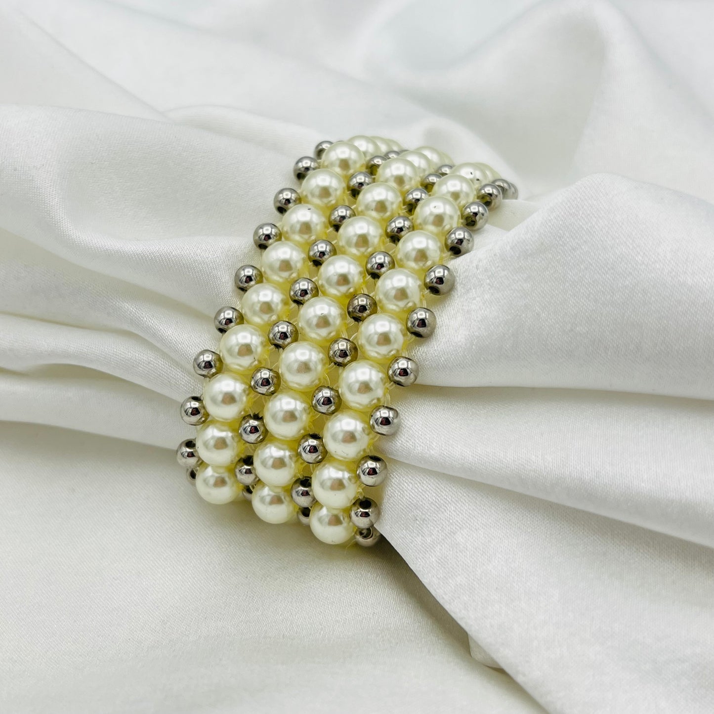 Silver-Toned Pearl Watch
