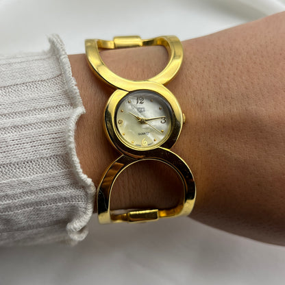 Chic Gold-Tone Bangle Watch