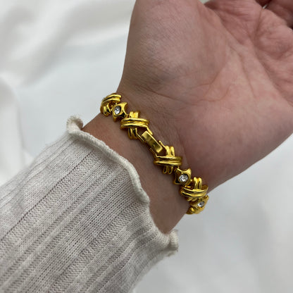 Diamanté Gold-Toned Watch