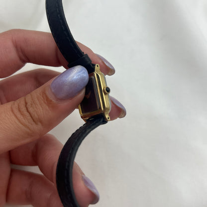 Dainty Black Leather Pulsar Watch