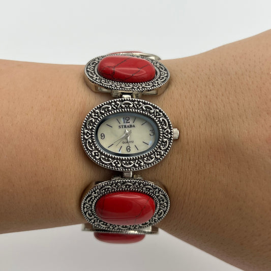 Statement Red Gemstone Watch