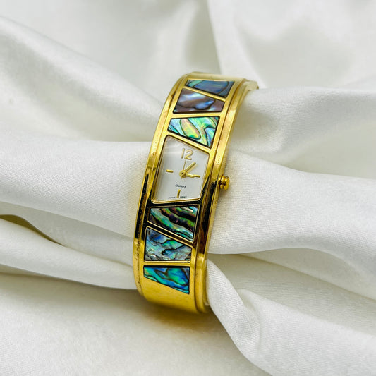 Gold-Toned Abalone Watch