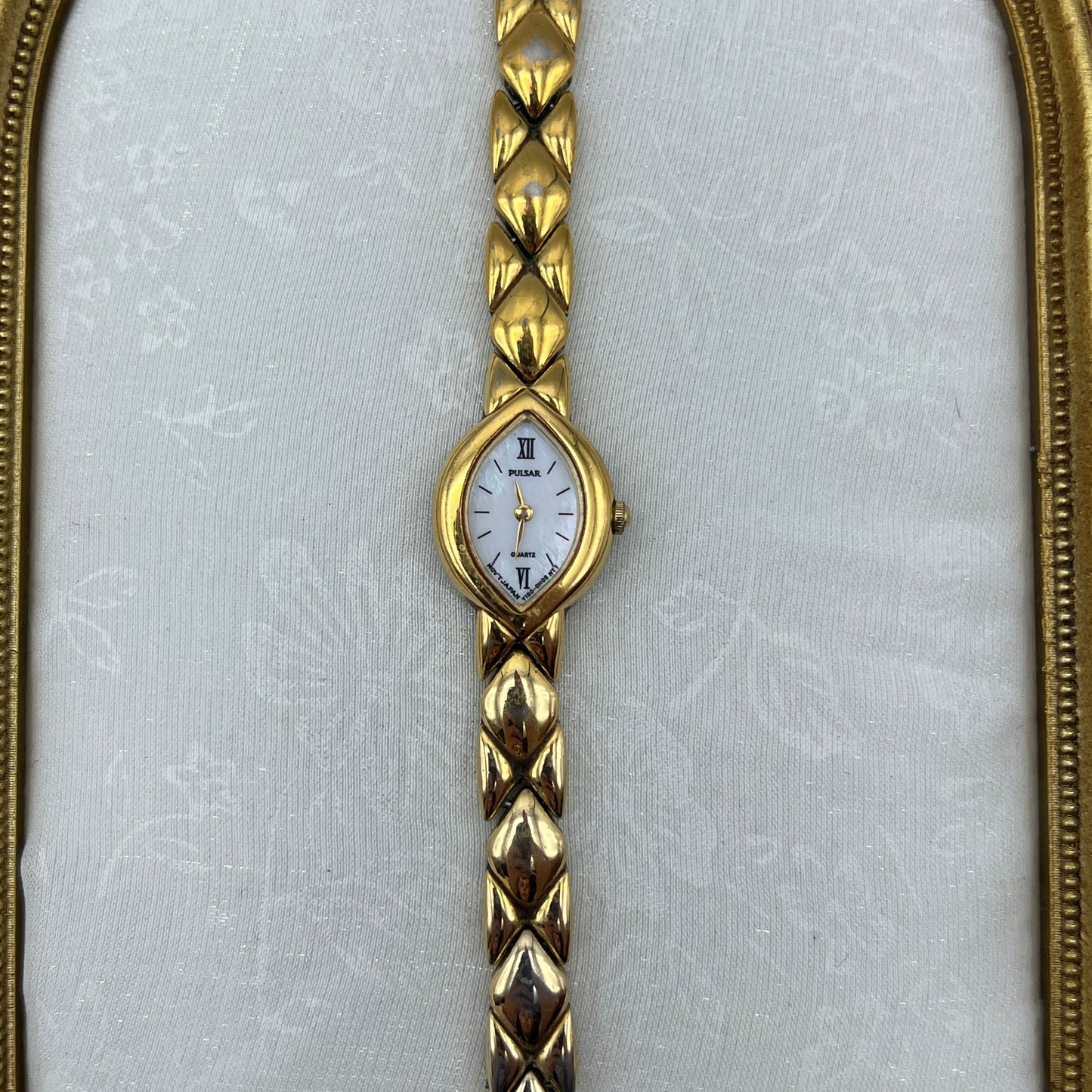 Pulsar Gold-Tone Watch with Mother of Pearl Dial