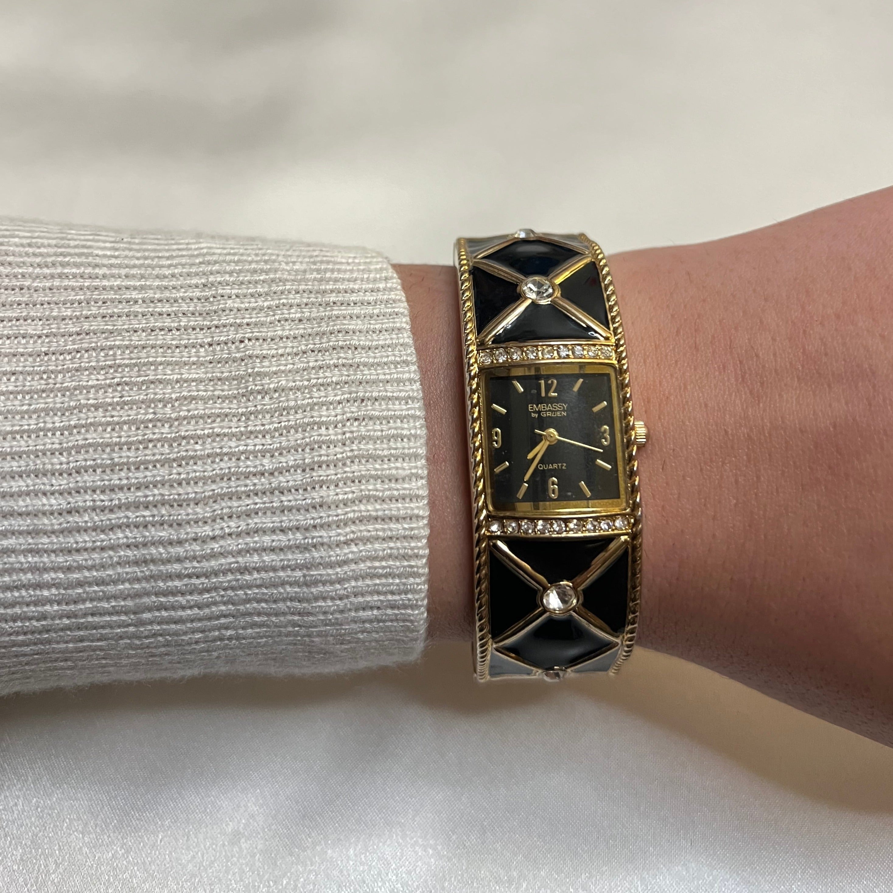 🖤💛 Quilt Style Diamanté Watch