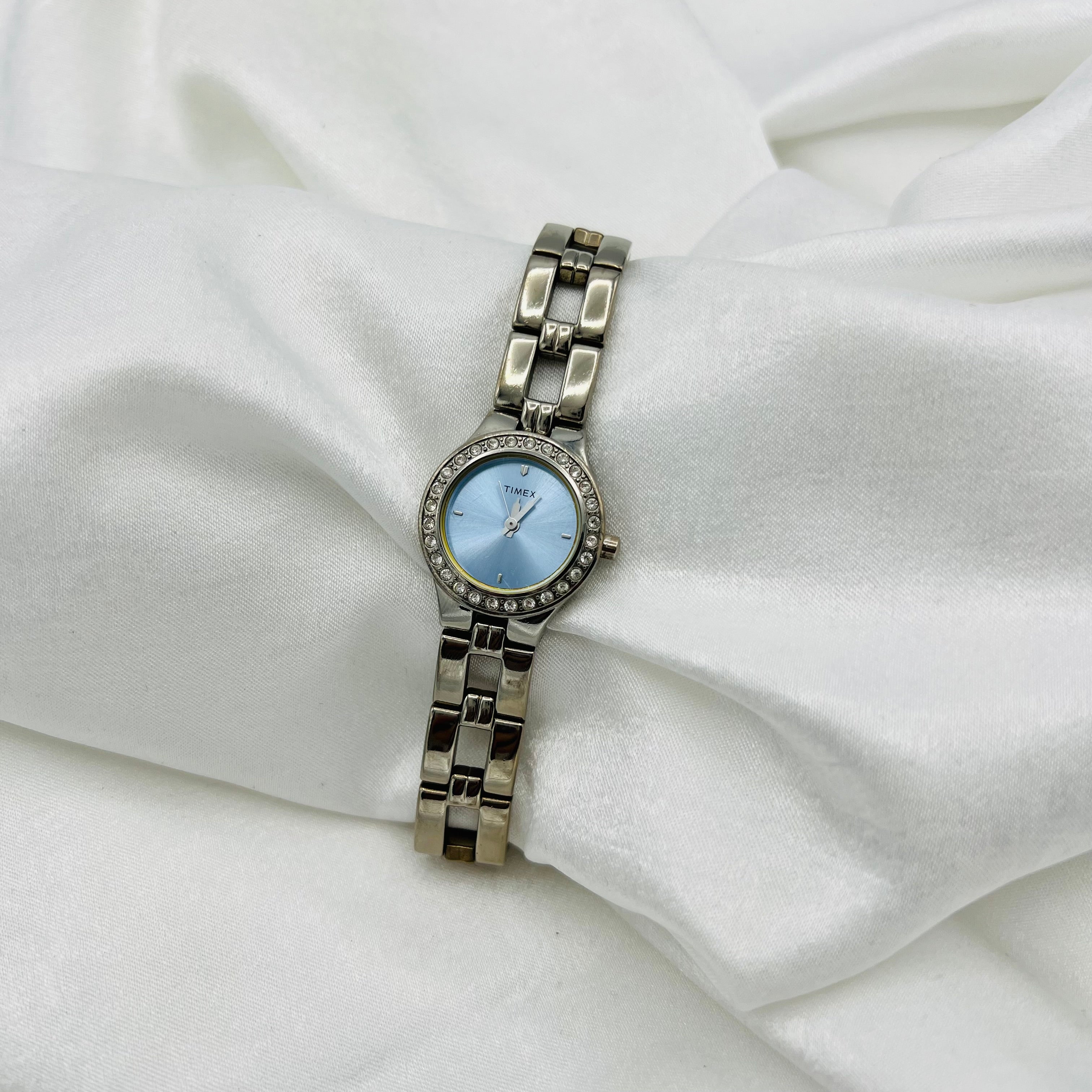 🩵 Baby Blue Diamanté Timex Watch