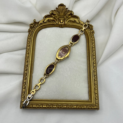 Chic Brown Oval Dial Watch
