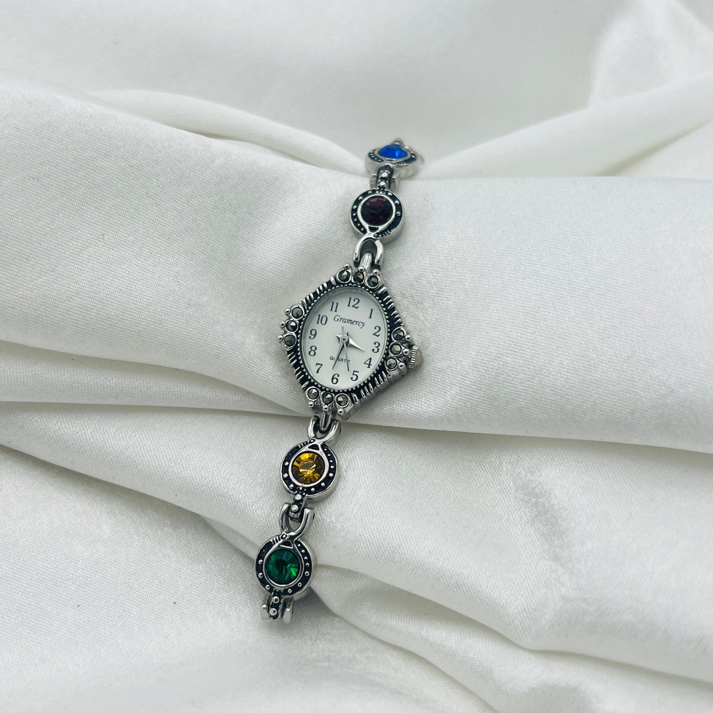 Multi-Colored Gemstone Watch