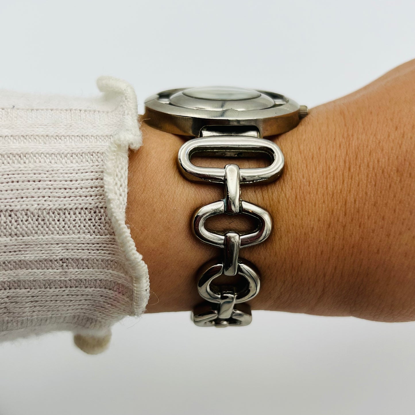 Circle Silver-Toned Watch