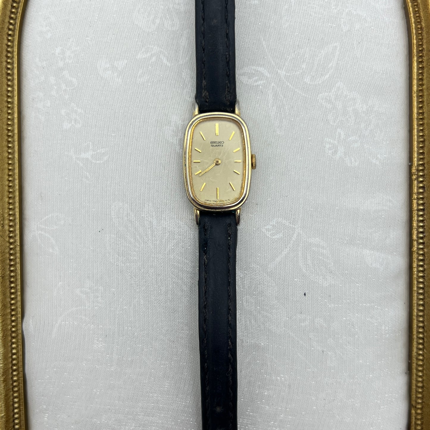 Seiko Gold-Tone Oval Watch with Champagne Dial