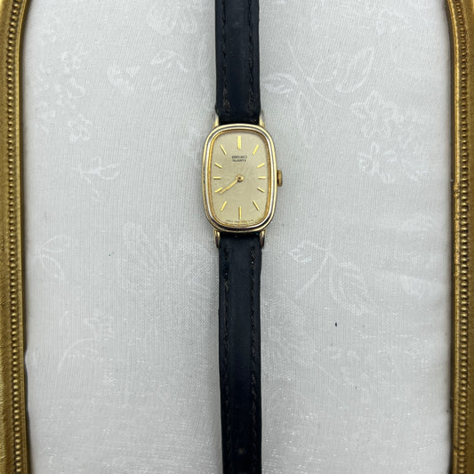 Seiko Gold-Tone Oval Watch with Champagne Dial