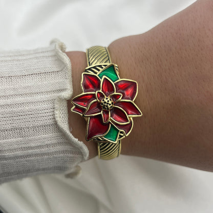 Poinsettia Flower Peek-a-boo Watch