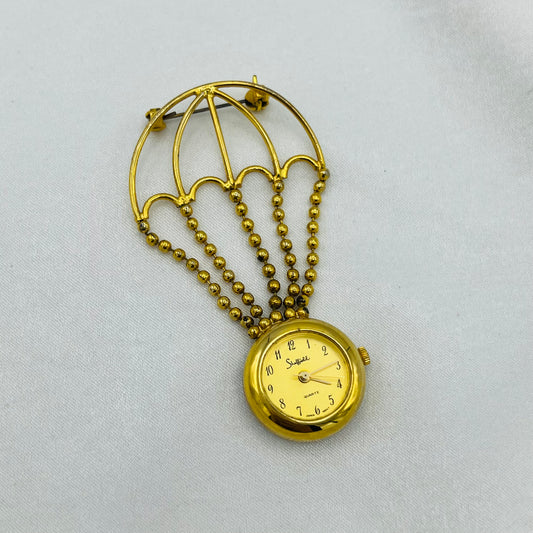 Hot Air Balloon Watch Brooch