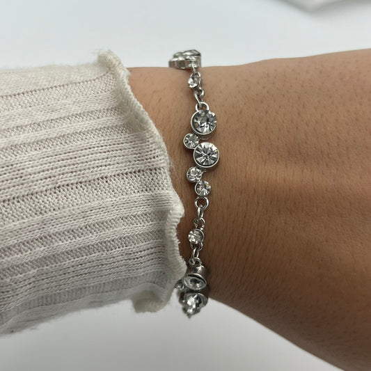Diamanté Silver-Toned Bracelet