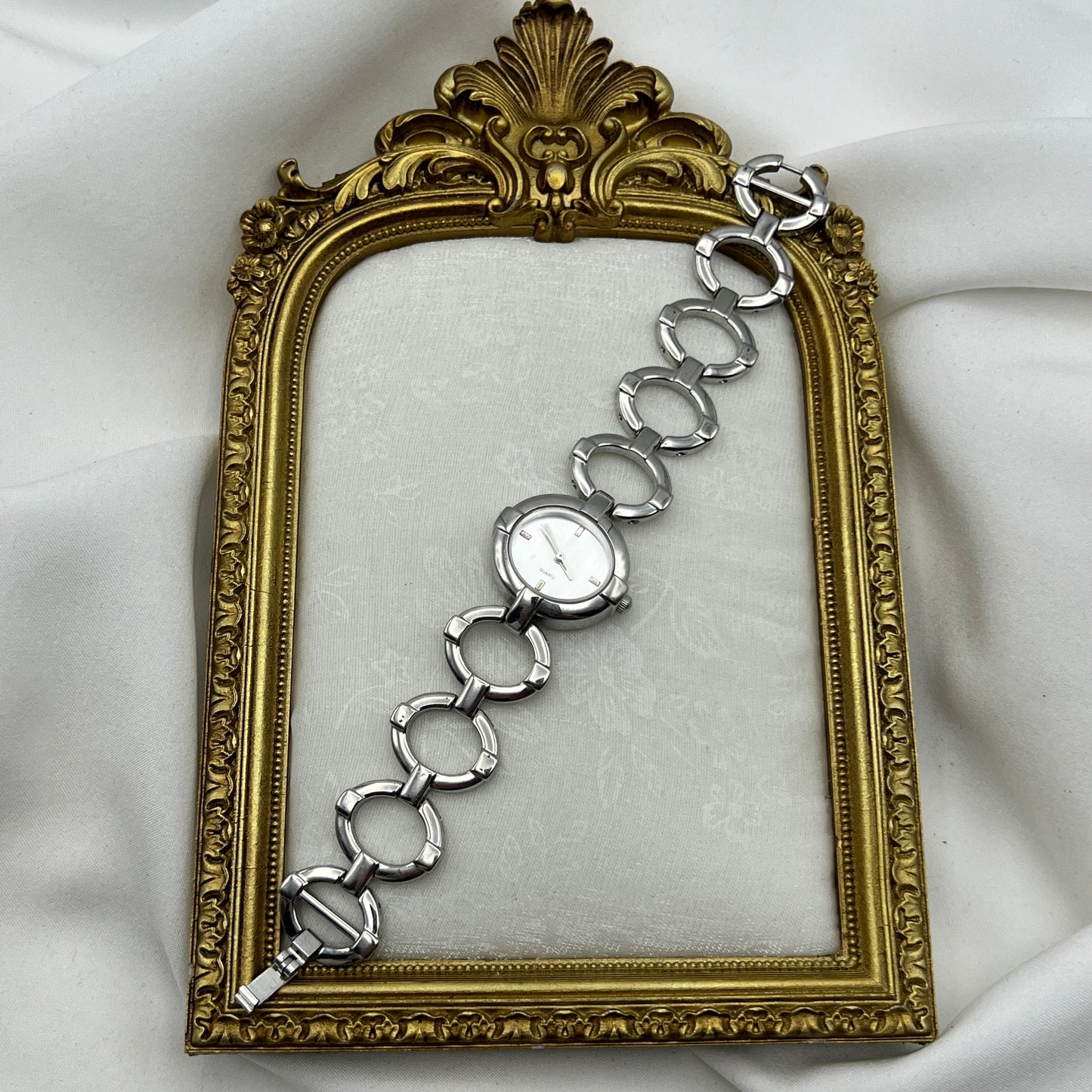 Oval Link Silver-Tone Watch