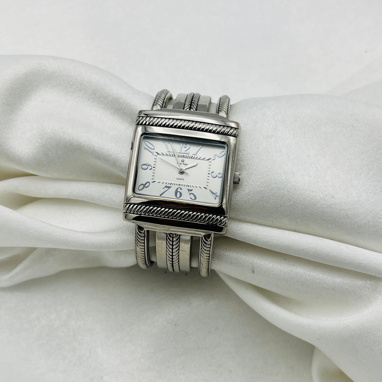 Silver-Toned Cuff Watch