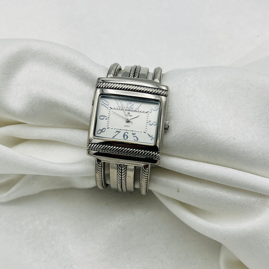 Silver-Toned Cuff Watch