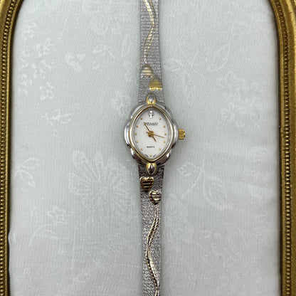 Cute Two-Tone Heart Watch