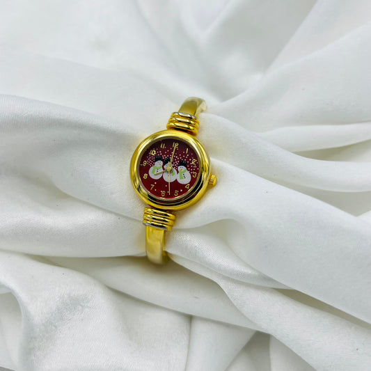 ☃️ Gold-Toned Snowman Watch