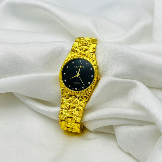 ✨ Gold-Toned Nugget Watch