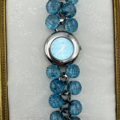 Cute Blue Silver-Tone Watch
