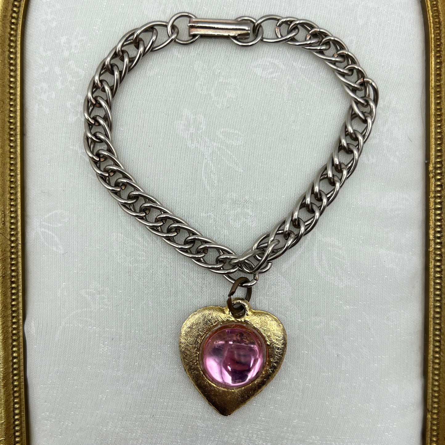 Pink Stone Heart Bracelet