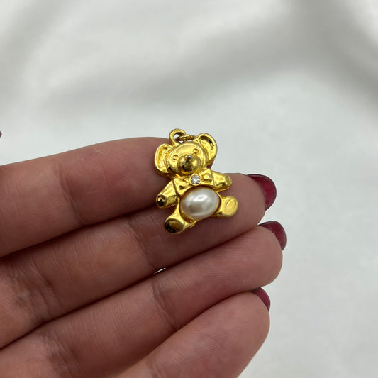 Teddy Bear Pearl Charm