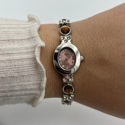 Amber-Tone Gemstone Watch