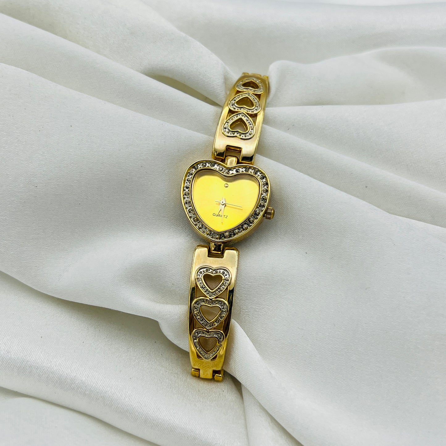 Gold Tone Heart Watch