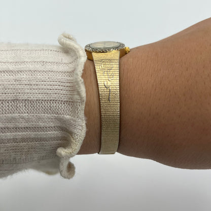 Baylor Flower Embossed Gold-Toned Watch